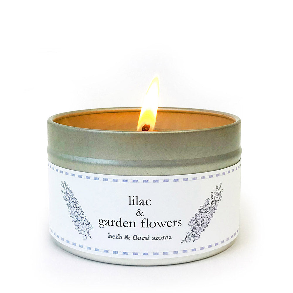 Lilac and Garden Flowers Aroma - 4.5oz Candle with Greeting Card
