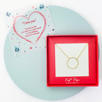 <iloveyou>Sterling Silver Circle of Love Necklace