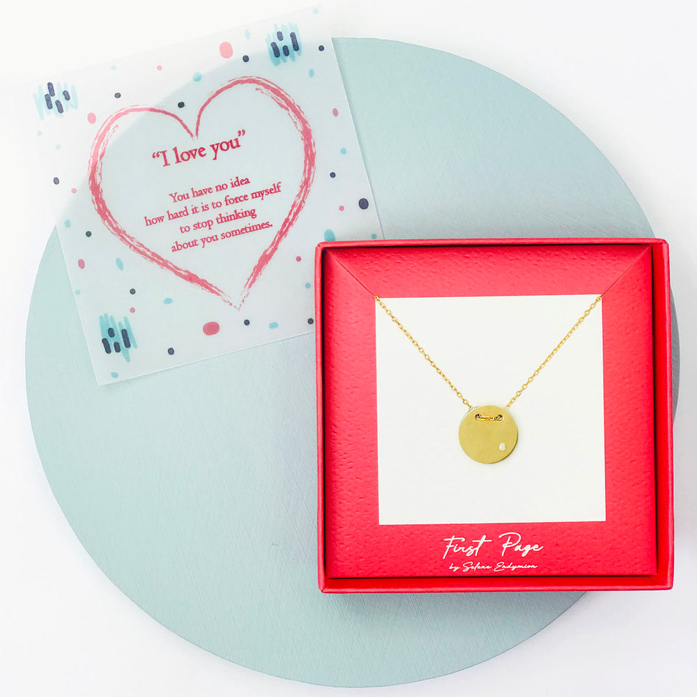 Selene Endymion Candle - <JNA026D iloveyou>Diamond Midnight Sun Disk Necklace 