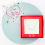 <iloveyou>Sterling Silver Cubic Zirconia Duo Serenade Bar Necklace