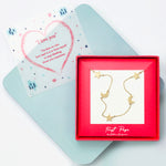 <iloveyou>Two Crescent Moon and Three Star Station Necklace