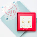 <iloveyou>Circle, Disk, and Circle Three Pair Stud Earring Set
