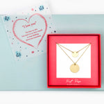<iloveyou>Vintage Plated Two Dainty Coin Double Layer Necklace