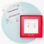<birthday>Hammered Texture Cross Hoop Earring