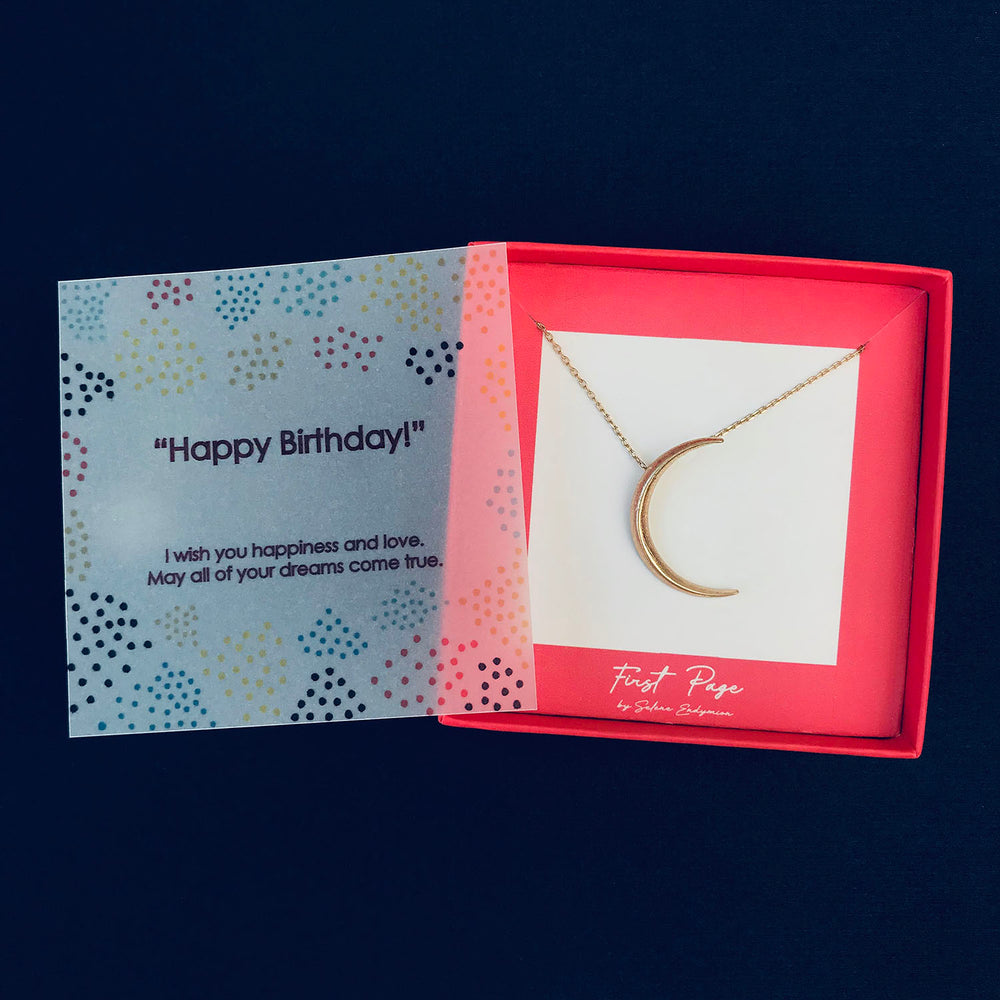 Selene Endymion Candle - <DNA038 birthday>Crescent Moon Necklace 