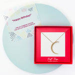 <birthday>Waning Crescent Moon Necklace