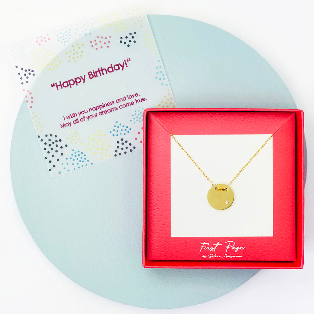 Selene Endymion Candle - <JNA026D birthday>Diamond Midnight Sun Disk Necklace 