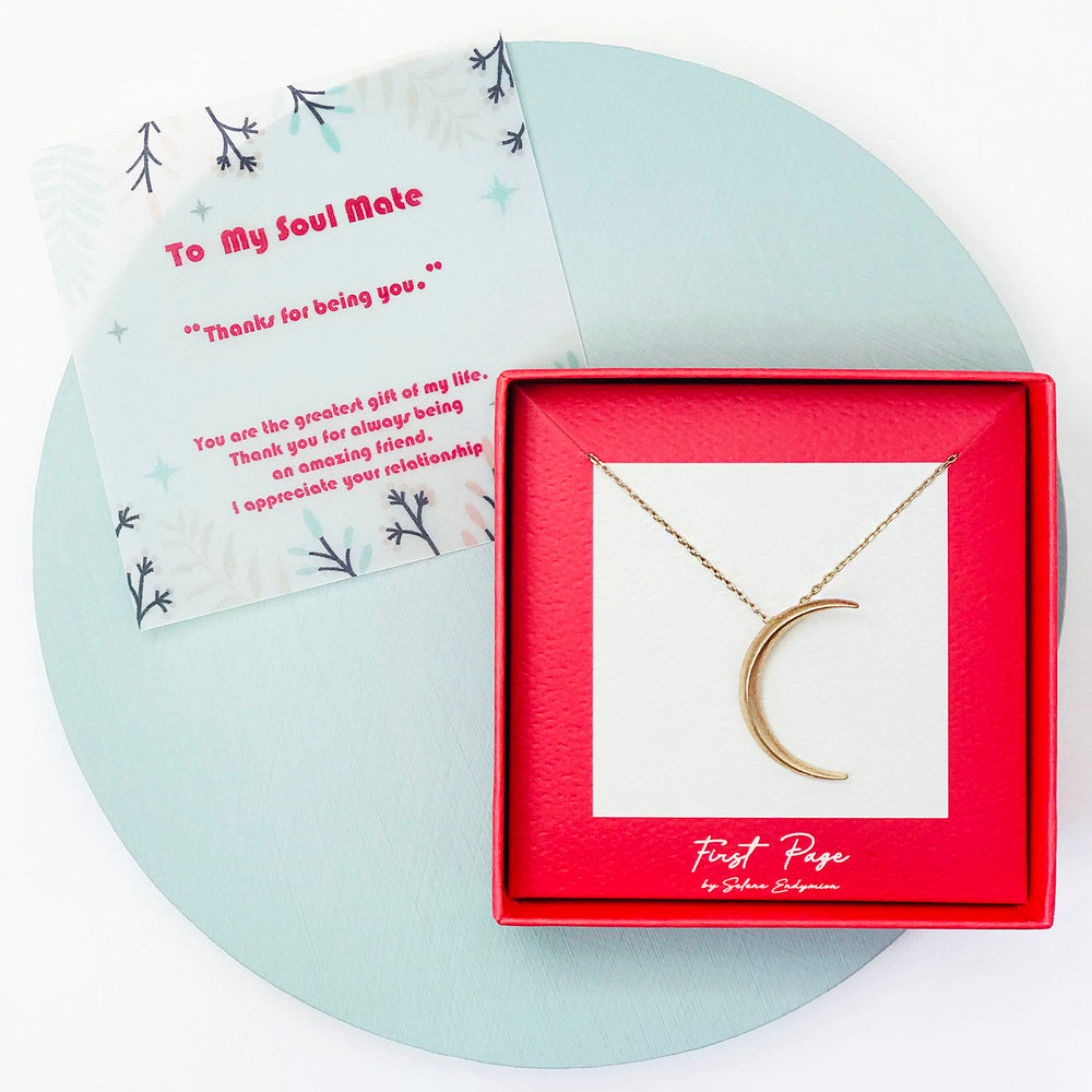 <soulmate>Waning Crescent Moon Necklace