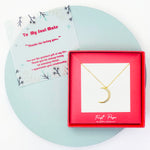 <soulmate>Sterling Silver Cubic Zirconia Waxing Crescent Moon Necklace