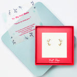 <soulmate>Moonstone and Star Huggie Hoop Earring