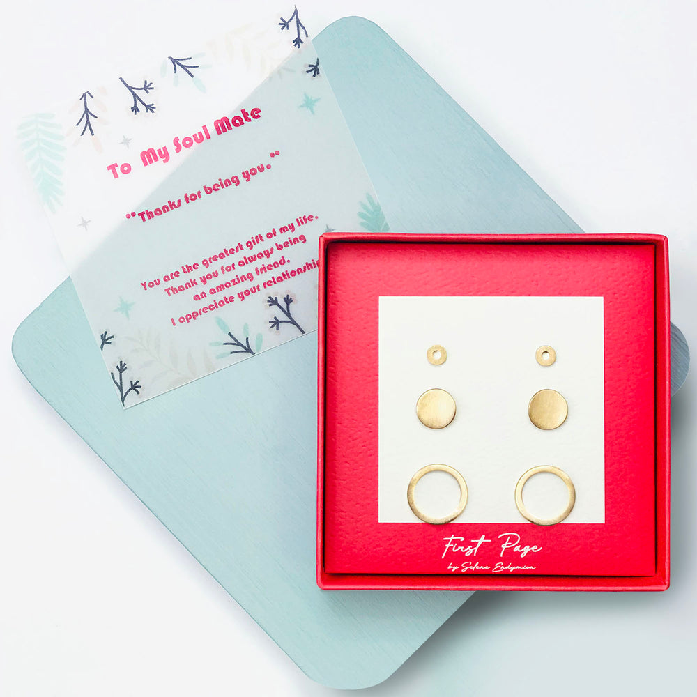 Selene Endymion Candle - <DEA023 soulmate>Circle, Disk, and Circle Three Pair Stud Earring Set 