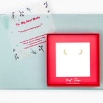 <soulmate>Cubic Zirconia Starburst Crescent Moon Stud Earrings