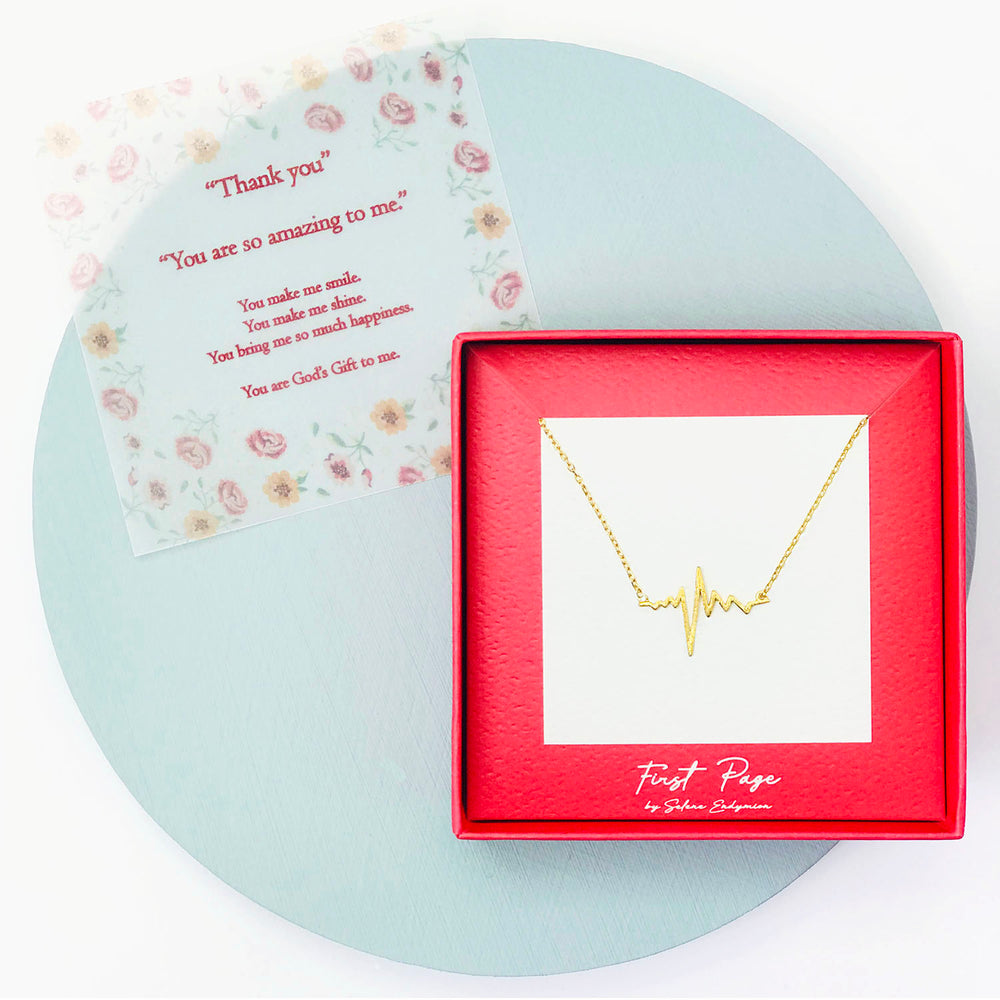 <thankyou>Sterling Silver My Heartbeat rhymes with yours Necklace