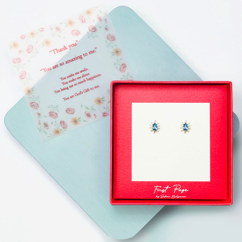 <thankyou>Teardrop Cubic Zirconia Snowflake Stud Earrings