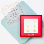 <thankyou>Disk and Open Circle Three Pair Stud Earring Set