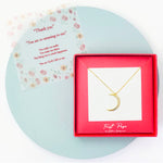 <thankyou>Sterling Silver Cubic Zirconia Waxing Crescent Moon Necklace