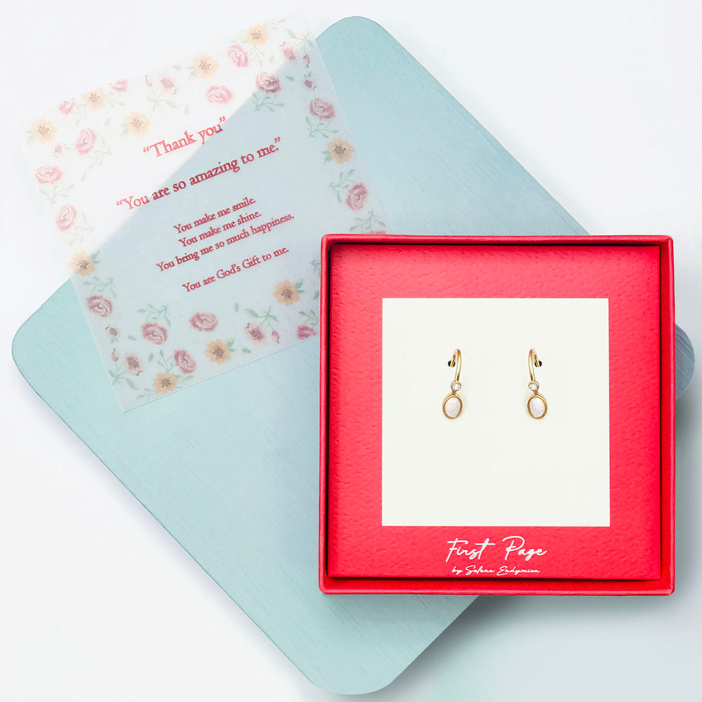 <thankyou>White Precious Opal Drop Earrings