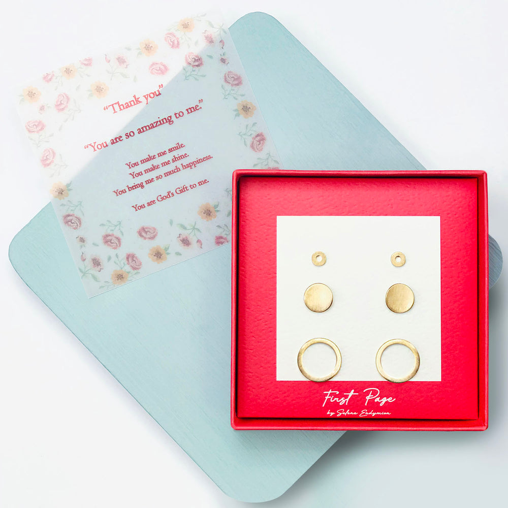 <thankyou>Circle, Disk, and Circle Three Pair Stud Earring Set
