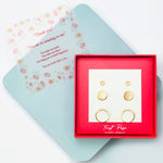 <thankyou>Circle, Disk, and Circle Three Pair Stud Earring Set