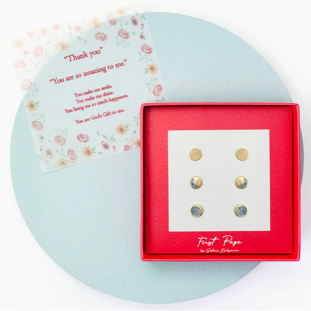 Selene Endymion Candle - <DEA020 thankyou>Moon Phase Three Pair Earring Set 