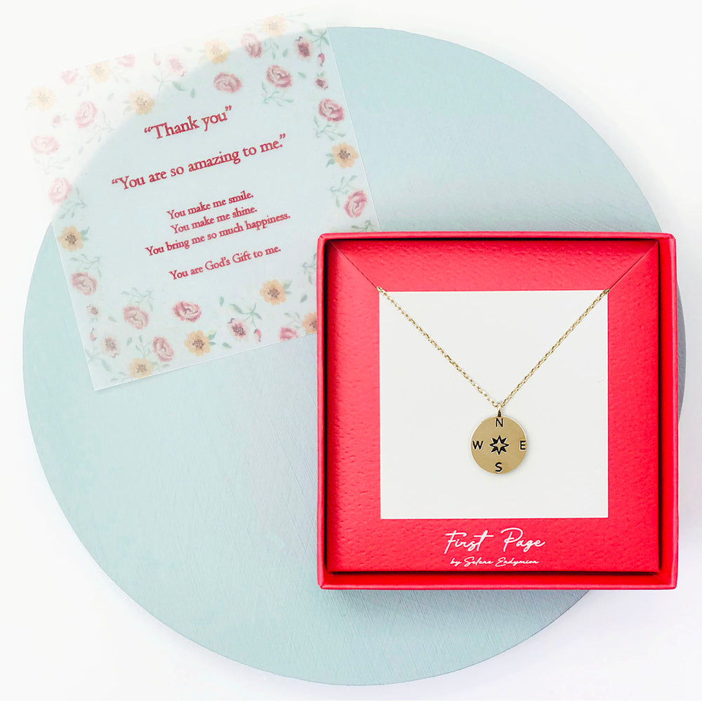 <thankyou>Follow Your Heart Compass Necklace
