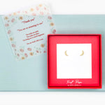 <thankyou>Cubic Zirconia Starburst Crescent Moon Stud Earrings