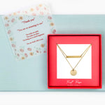 <thankyou>Simple Bar and Coin Double Layer Necklace