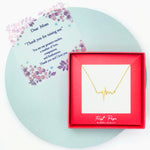 <mom>Sterling Silver My Heartbeat rhymes with yours Necklace