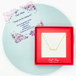 <mom>Sterling Silver Cubic Zirconia Duo Serenade Bar Necklace
