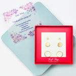 <mom>Circle, Disk, and Circle Three Pair Stud Earring Set