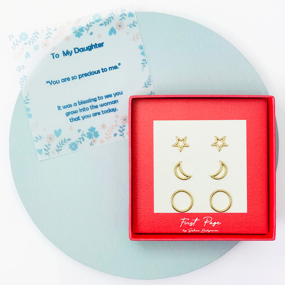 <daughter>Night Sky Three Pair Earring Set