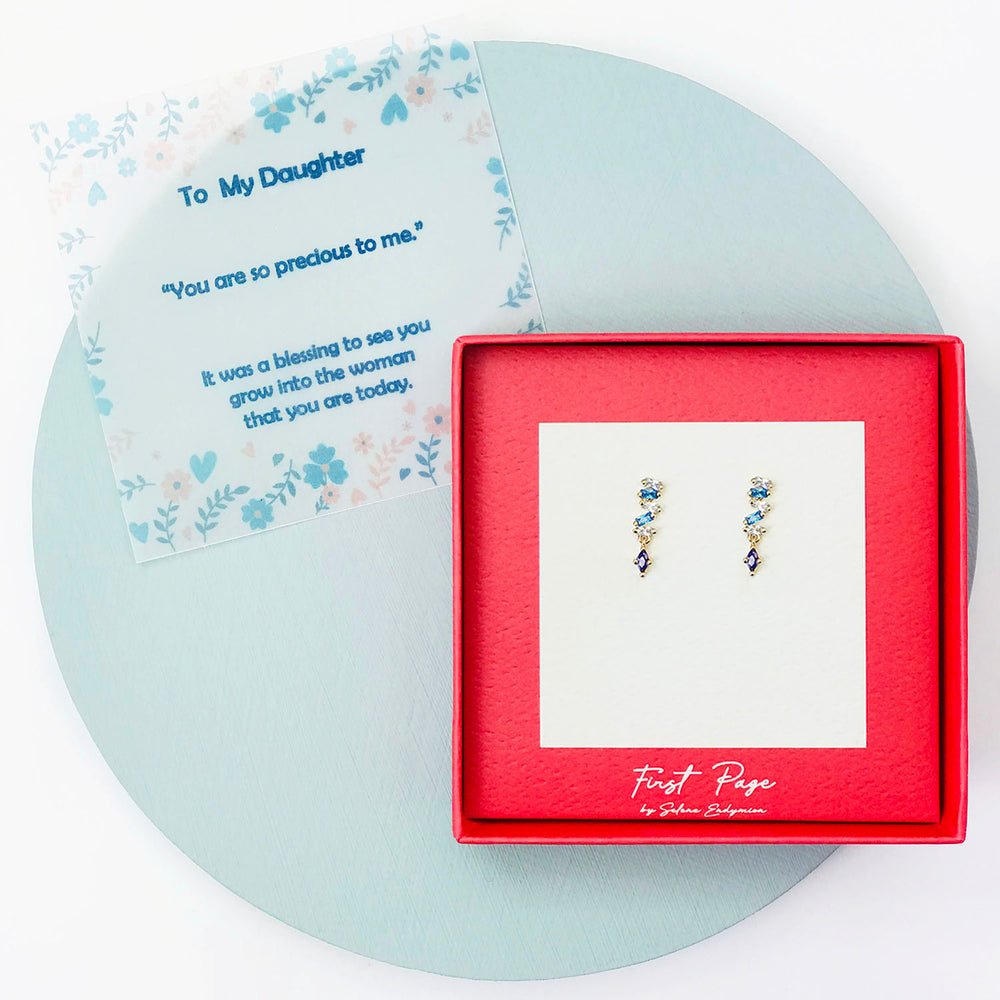 <daughter>Cubic Zirconia Eye Candy Linear Post Earrings