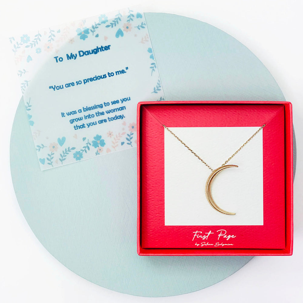 <daughter>Waning Crescent Moon Necklace