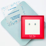 Teardrop Cubic Zirconia Snowflake Stud Earring Gift Box