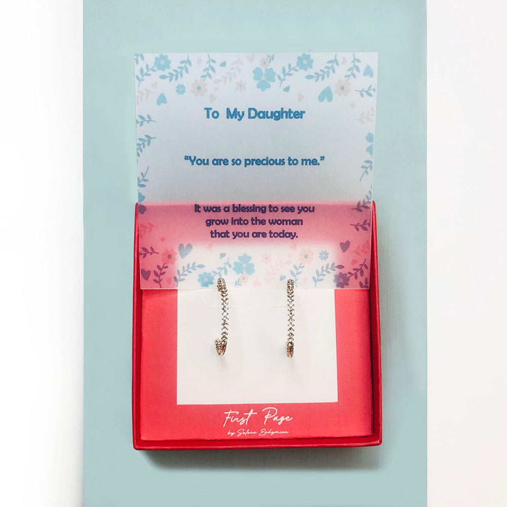 <daughter>Cubic Zirconia Inside Outside Hoop Earrings