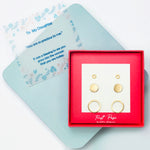 <daughter>Circle, Disk, and Circle Three Pair Stud Earring Set