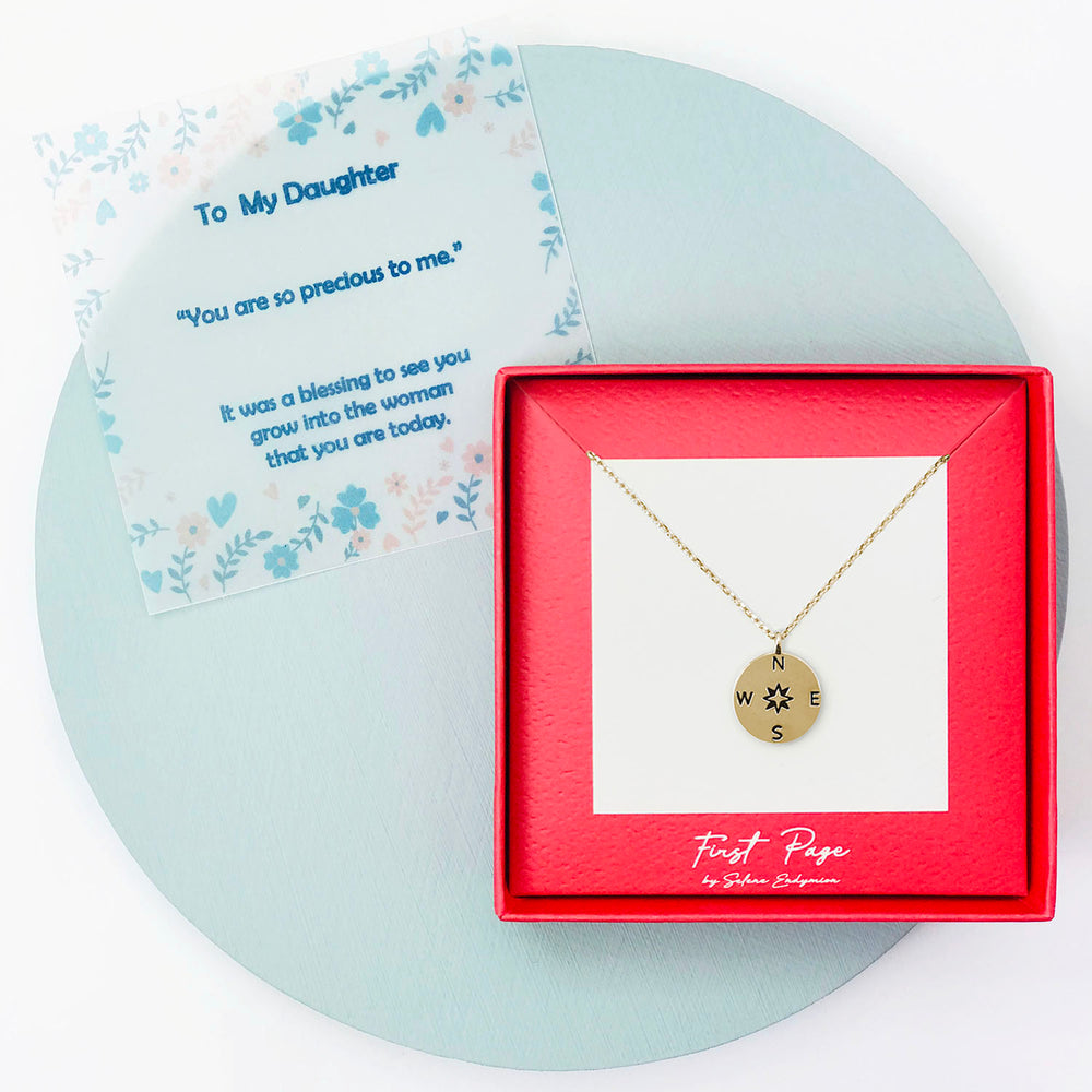 <daughter>Follow Your Heart Compass Necklace