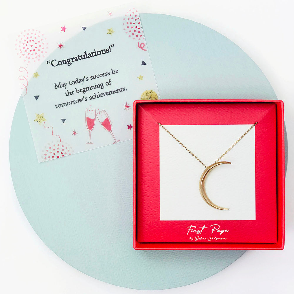 <congrats>Waning Crescent Moon Necklace