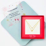 <congrats>Sterling Silver Cubic Zirconia Bezel set & Pave Circle Double Layer Necklace