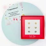 <congrats>Moon Phase Three Pair Earring Set