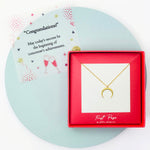 <congrats>Sterling Silver Crescent Horn Moonlight Necklace