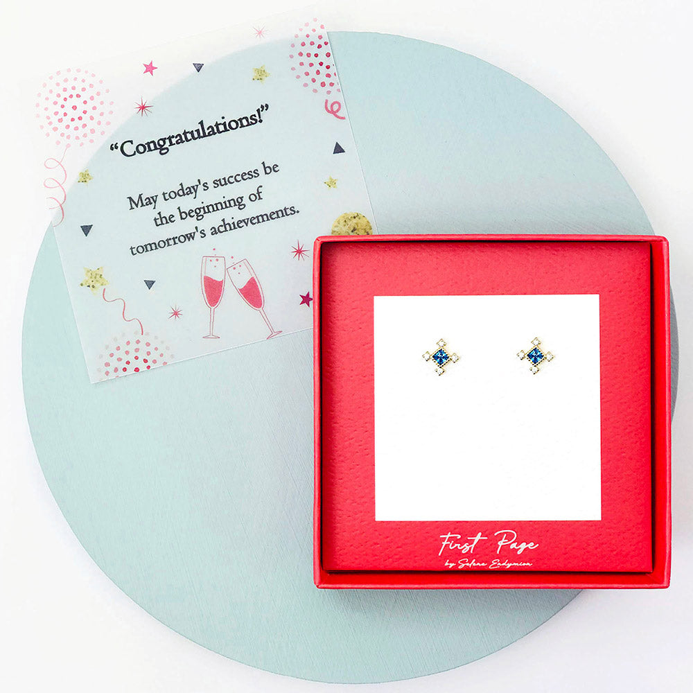 <congrats>Rhombus Cubic Zirconia Snowflake Stud Earrings