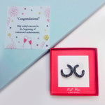 <congrats>Crystal Dust Hematite Aurora Borealis Hoop Earring