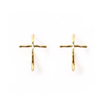 Hammered Texture Cross Hoop Earring