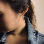 Hammered Texture Cross Hoop Earring