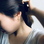 Hammered Texture Cross Hoop Earring