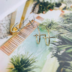Hammered Texture Cross Hoop Earring
