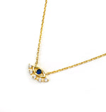 Sterling Silver Sapphire Evil Eye Necklace
