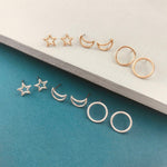 Selene Endymion Candle - <DEA022 birthday>Night Sky Three Pair Earring Set 