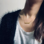 Selene Endymion Candle - <JNA003S>Engraved "blessed" Bar Necklace 